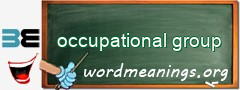 WordMeaning blackboard for occupational group